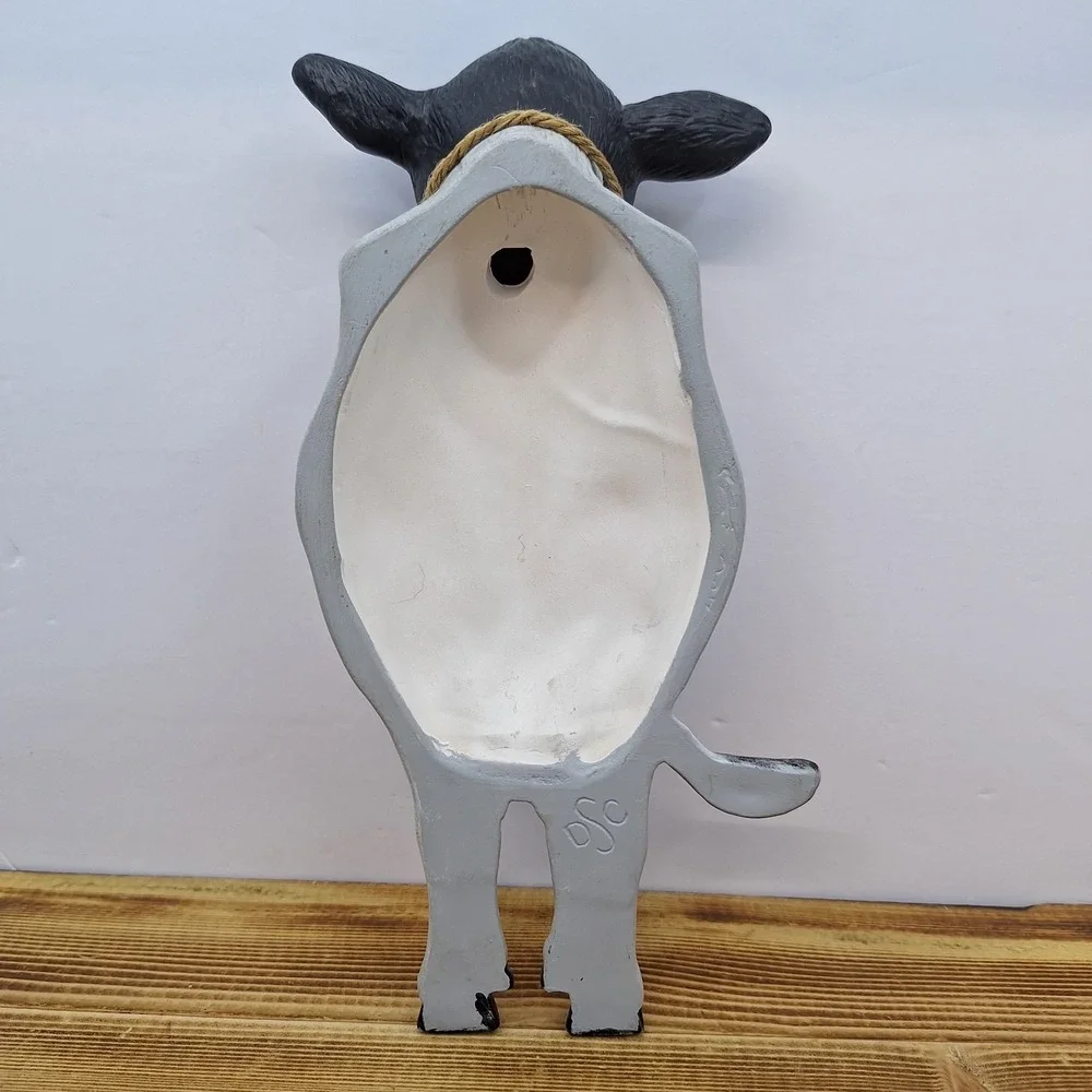 Vintage‎ Set Of 2 Black And White Cow Wall Decor Bells 3D Raised